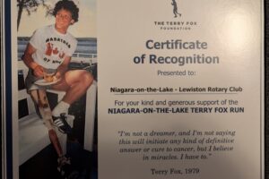 Lewiston/NOTL Rotary Supports the Terry Fox Run